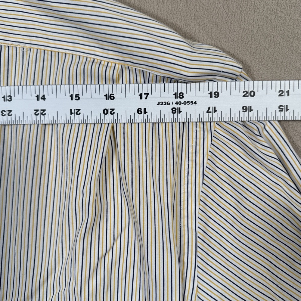 Polo Ralph Lauren Regent Custom Fit L/S Yellow Strip Button Dwn Shirt 17.5 34/35 - Picture 9 of 9
